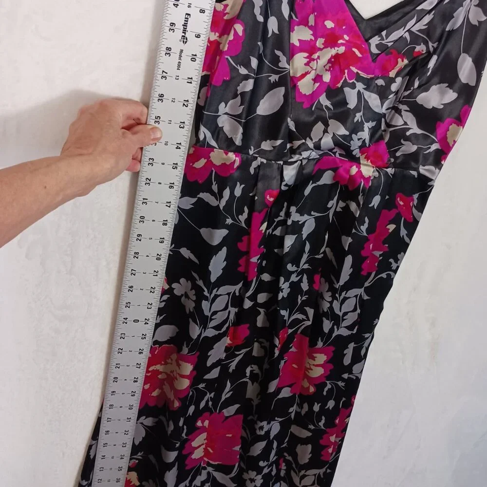 Monsoon, Vintage Y2K, 100% Silk Floral Dress, Sleeveless, Lined, A Line - Picture 12 of 15